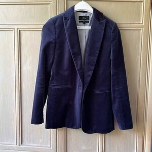 J. Crew Parke Velvety Feel Soft  Midnight blue Jacket Blazer. Size 00